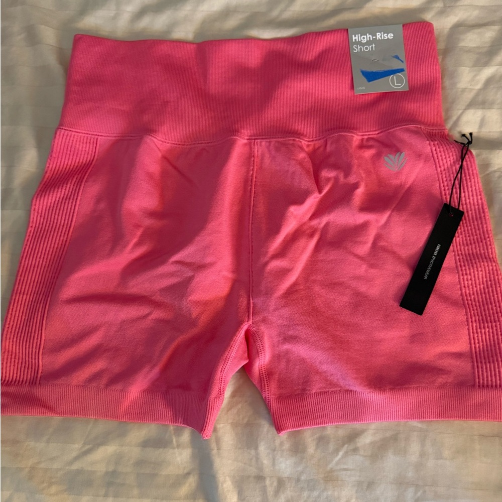Forever 21 High-Rise Seamless Pink Athletic Shorts